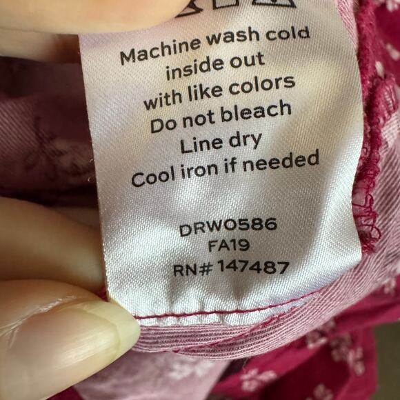 Draper James Red Floral Wrap Dress Tie Waist V-Neck Short Sleeve Size 0 - Picture 9 of 9